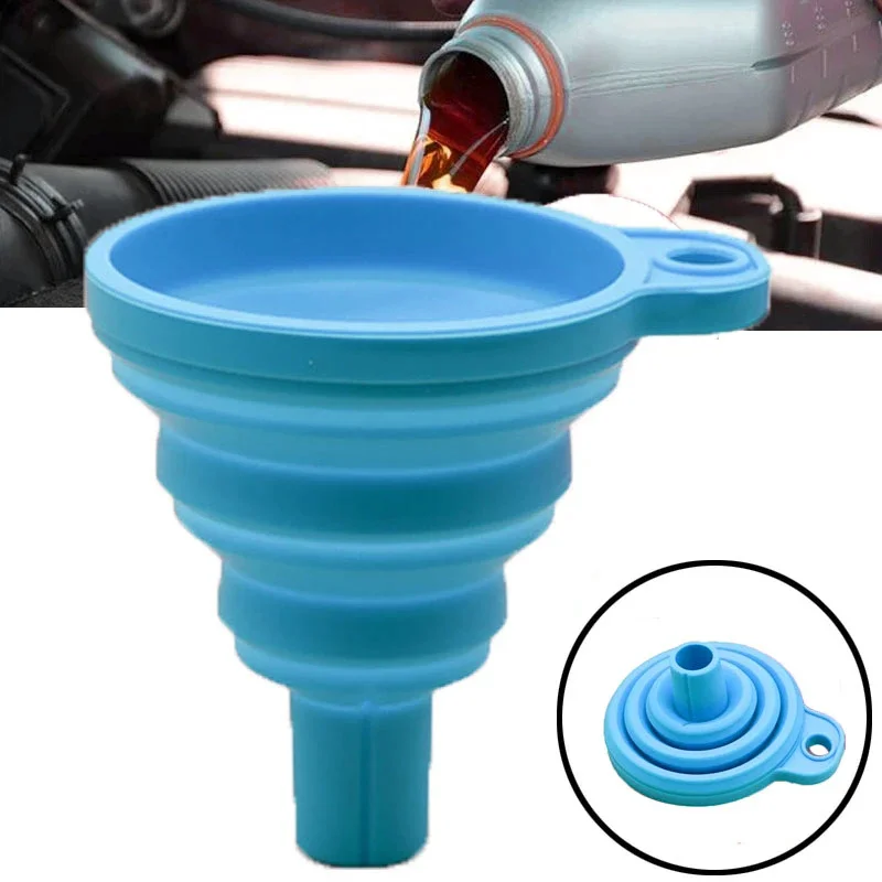 Fuel Tank Funnel Adaptor Foldable Engine Funnel Car Universal Silicone Liquid Funnel