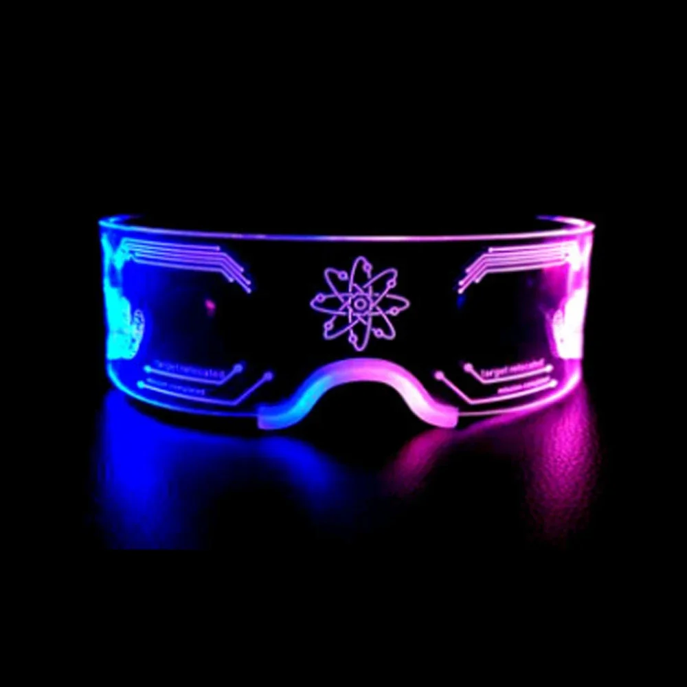 Hot Sale LED Luminous Glasses Electronic Visor Light Up Glasses Creative Technology Luminous Party LED Future 7 Colors