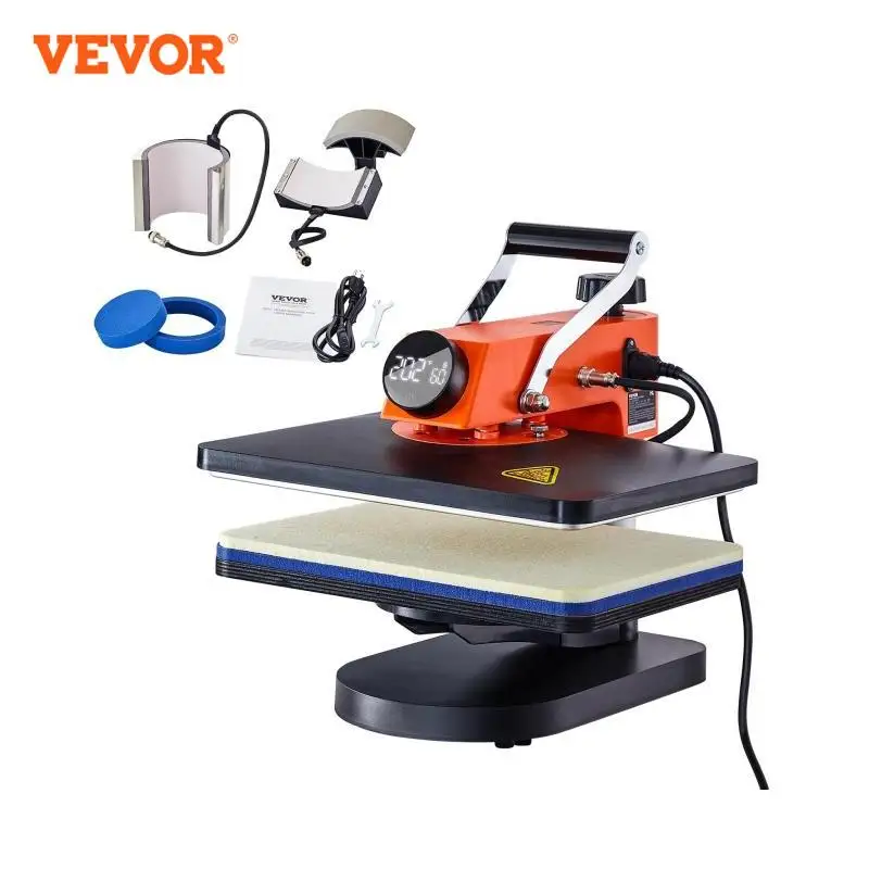 5/6 in 1 Heat Press Machine 12 x 15 inches for T-Shirt Vinyl Printing heat press mat