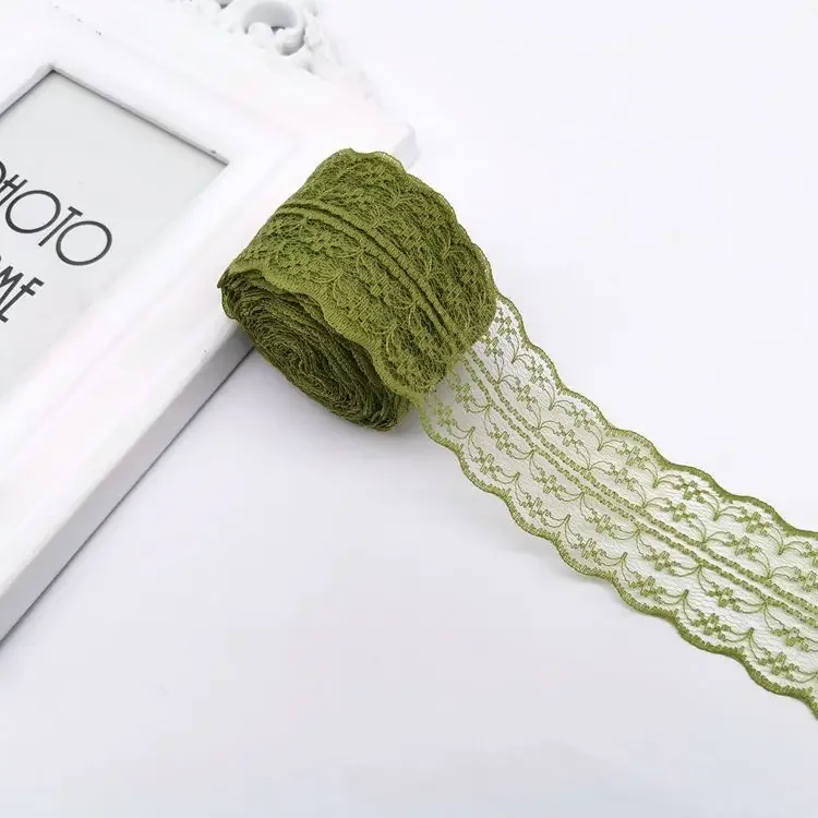 Elegant Metallic Lace Ribbon – 10m Embroidered Trim for Sewing, Crafting, & Decorative Projects