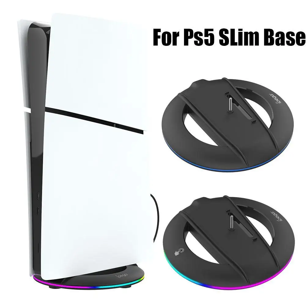 수직 스탠드 PS5 슬림 호스트 디지털 버전 및 광학 드라이브 버전, 플레이스테이션 5 슬림 RGB LED 쿨 마운트 베이스