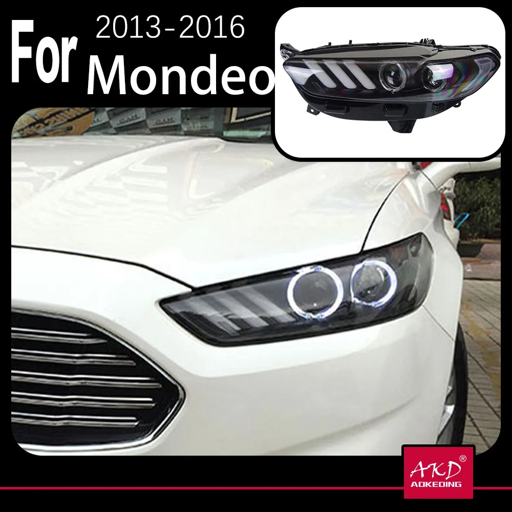 AKD Car Model for Ford Fusion Headlight 2013-2017 Mondeo DRL Mustang Design Hid Dynamic Signal Bi Xenon LED Beam Accessories - Image 3