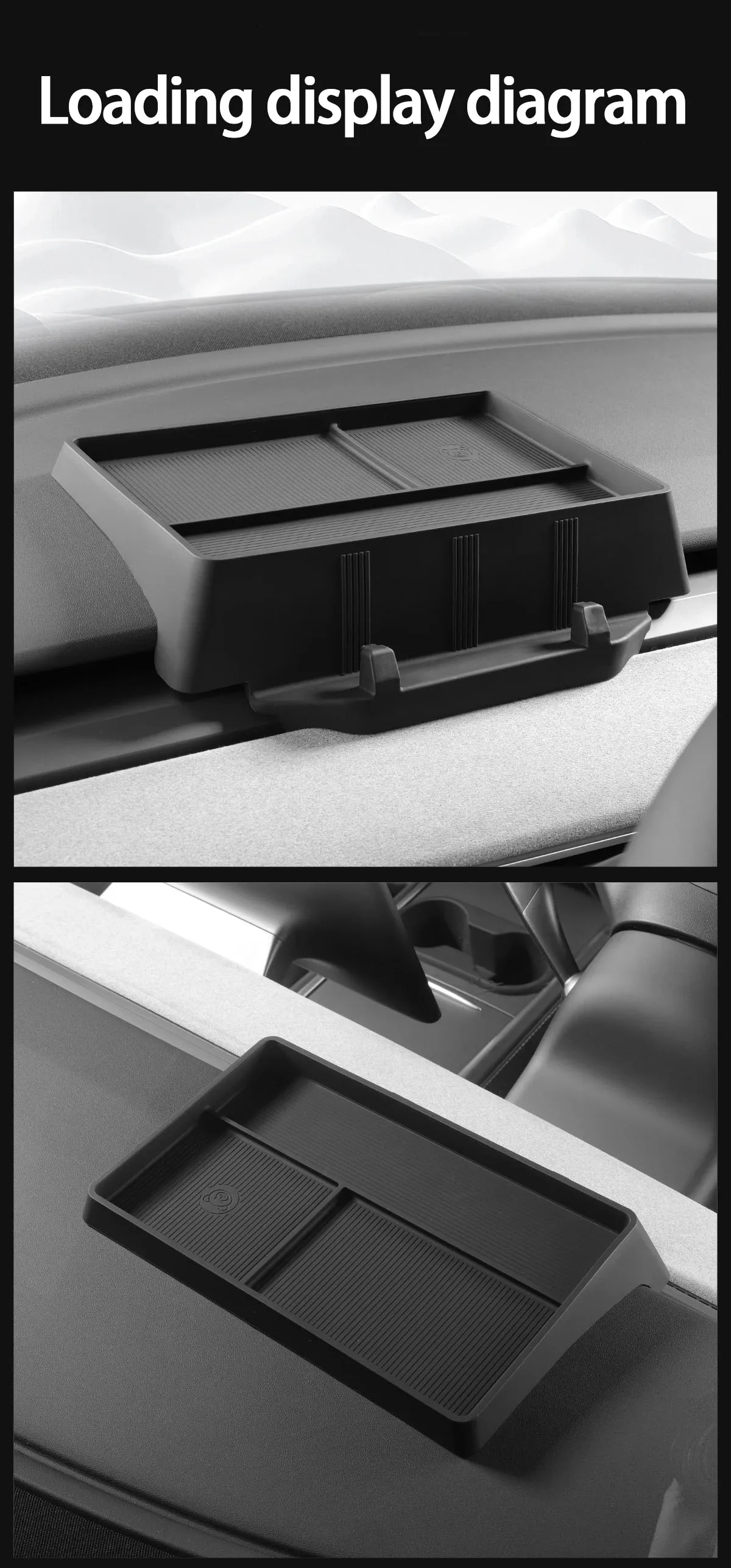 For Tesla Model Y 2021-2023&Model 3 2021-2022 Car Instrument Panel Storage Box D