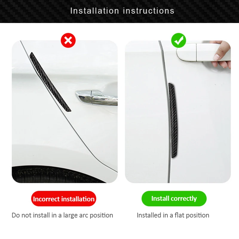 자동차 도어 엣지 충돌 방지 스트립, 자동차 미러 탄소 섬유 보호 테이프, 바디 스크래치 방지 스틱, 장식 외부 부품, 4 개