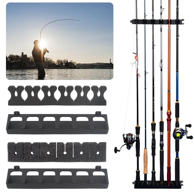 Epe/eva Fishing Rod Holders 6-rod Rack Vertical Pole Holder Wall Mount  Modular For Garage Fishing Pole Display Stand Fixed I5z4 - AliExpress