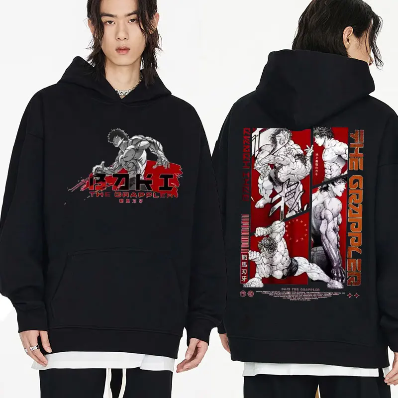 

Anime Baki The Grappler Hoodie Japanese Manga Yujiro Hanma Ogre Mode Graphics Print Hooded Sweatshirts Men Women Fleece Pullover