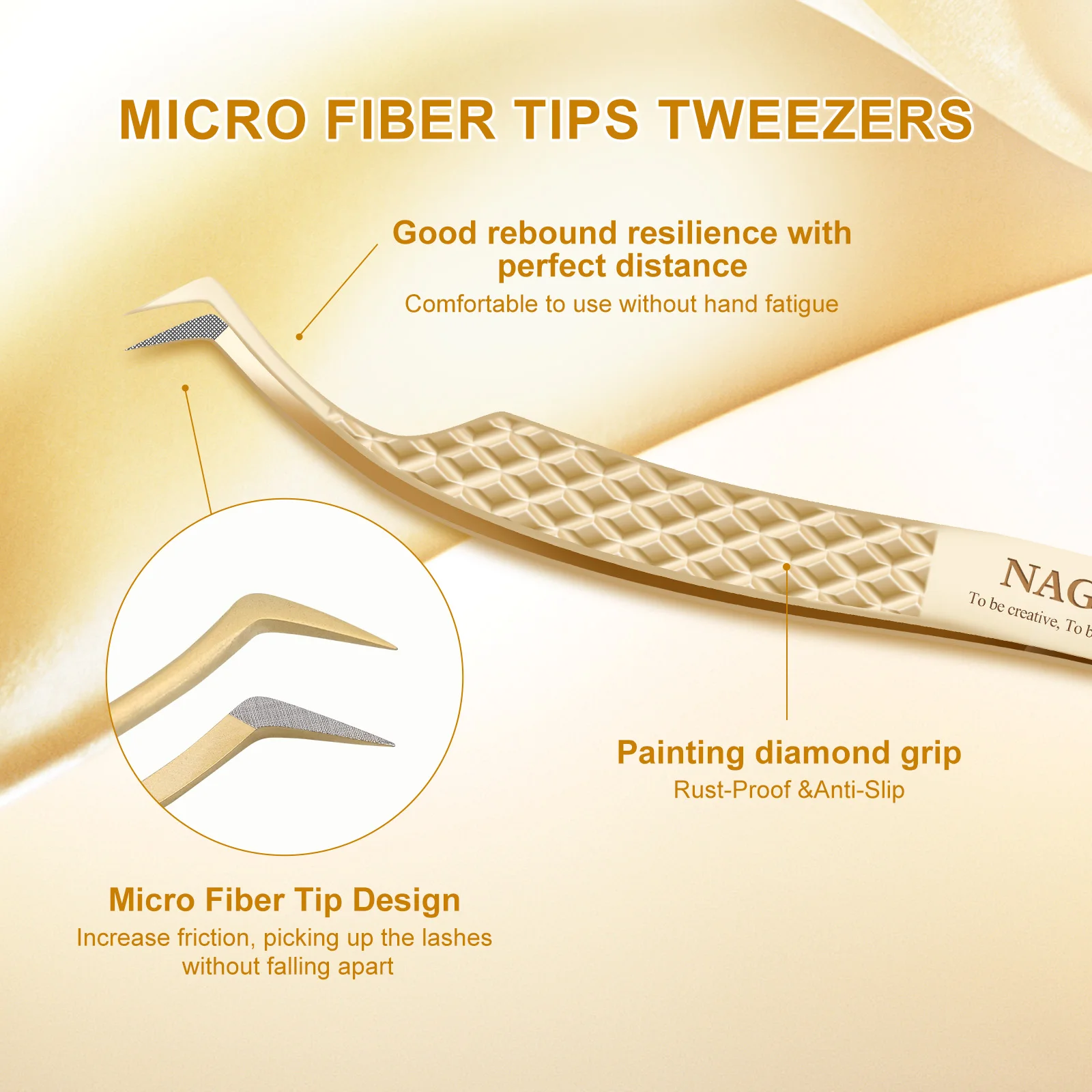 NAGARAKU AG Series Precision Fiber Tip Anti-slip Tweezers for Eyelash Extensions Professional Eyelash Tweezers eyelash tweezers