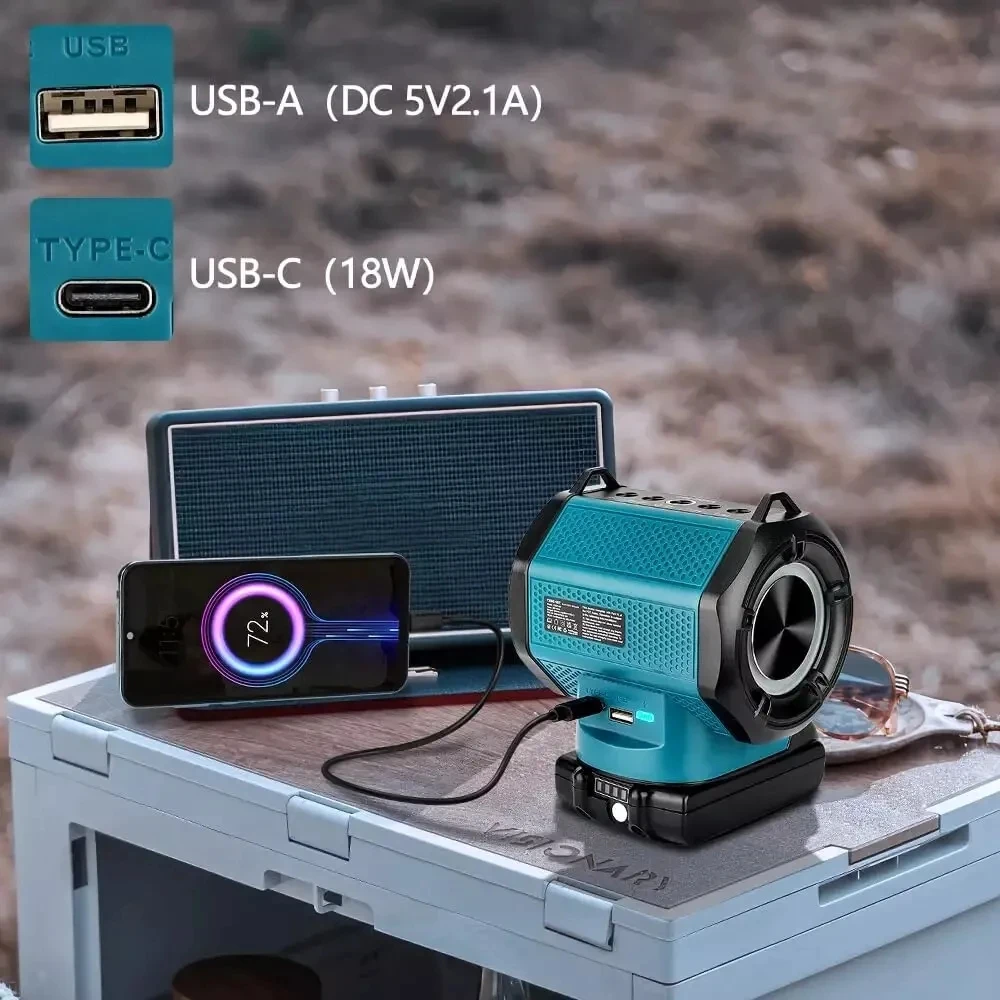 Speaker for Dewalt/Makita/Milwaukee/Bosch 18-20V Battery Bluetooth-compatible Ou