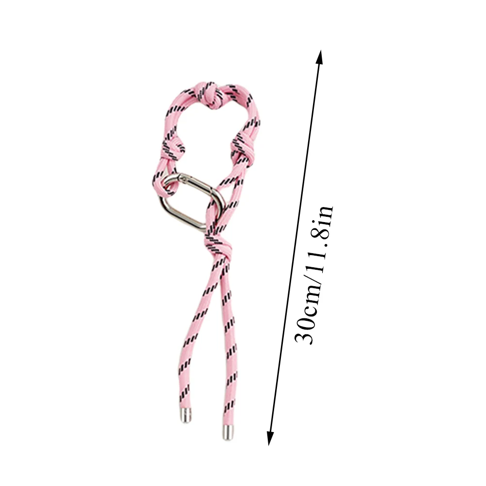 2024 New Woven Rope Keychain Bag Decoration Hanging Keychain Korean Style Acrylic Bead Heart Tassel Phone Case Bag Charms Y2k