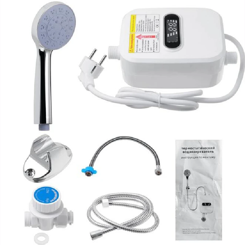 Scaldabagno Elettrico Istantaneo 3500W, 5L/min, Con LED E Montaggio A Parete – Per Cucina, Bagno O Balcone