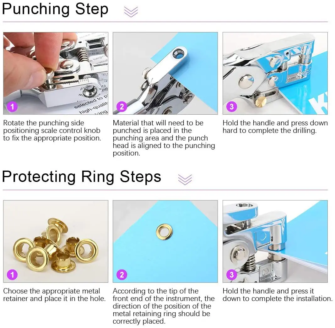 300/500 Sets 5mm Multi-Color Metal Eyelets Grommets Kit Installation tools Leather Canvas Shoes Belts Bags Crafts
