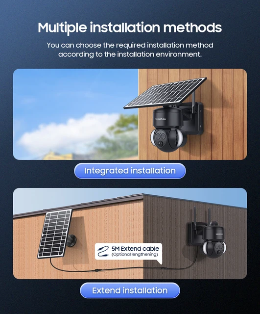 SHIWOJIA Solar Cámara de vigilancia Exterior 4G LTE, 100% Sin Cables Cámara  Exterior Batería Recargable, Sensor de Movimiento PIR, Audio de 2 vías (no  para LAN o WLAN). - BAMBÚGIGANTE