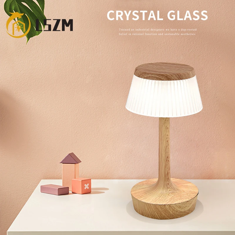CrystalTableLightCreativeMushroomLedDeskLampChargingBedside