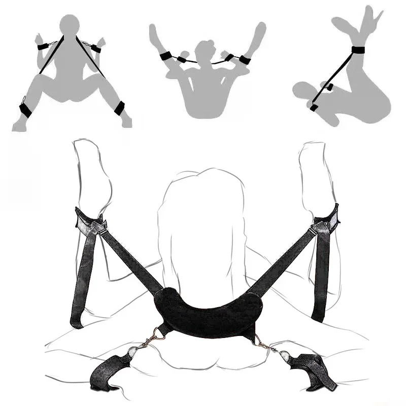 Sex Toys Erotic Adult Games For Couples Open Leg BDSM Bondage Restraints Nylon Chastity Sex Swing Ankle Handcuffs Kit
