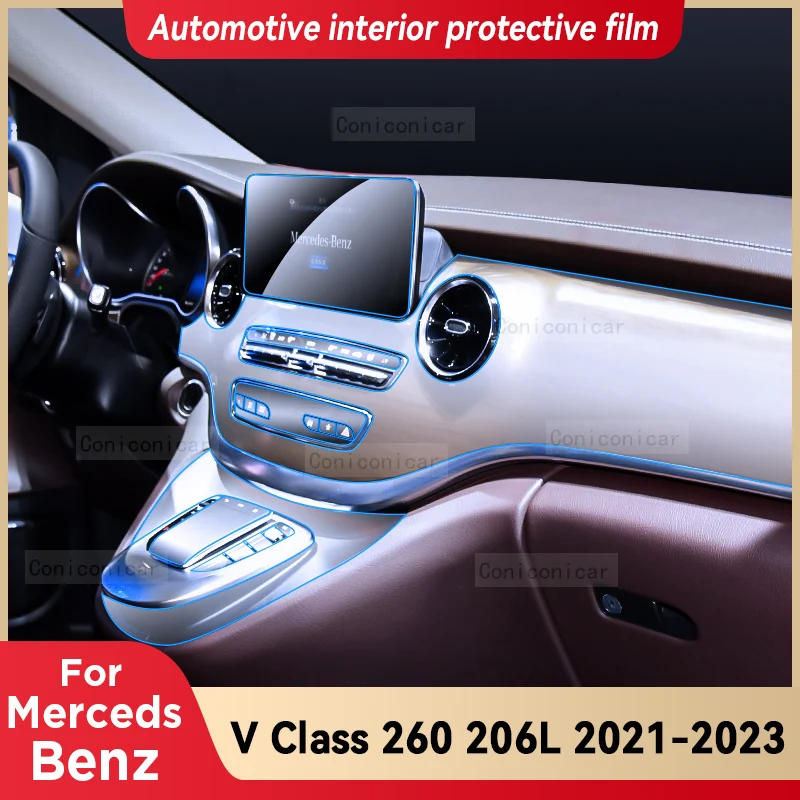 

For Merceds Benz V CLASS 260 206L 2021-2023 Gearbox Panel Dashboard Navigation Automotive Interior Protective Film Anti-Scratch