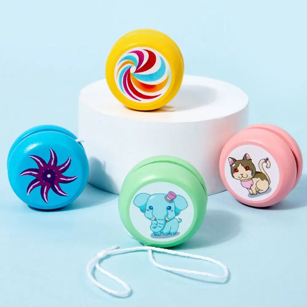 Fashion Wooden 2A Yoyo Toy Brainstorming Beginner Yoyo Ball Concentration Cartoon Nostalgic Toys for Children