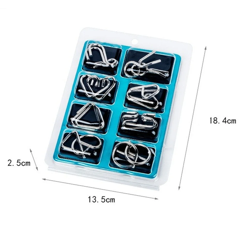 Metal Montessori Puzzle Wire IQ Mind Brain Teaser Puzzles Children Adults Toy Interactive Game Anti-Stress Kids Educational Toys 4