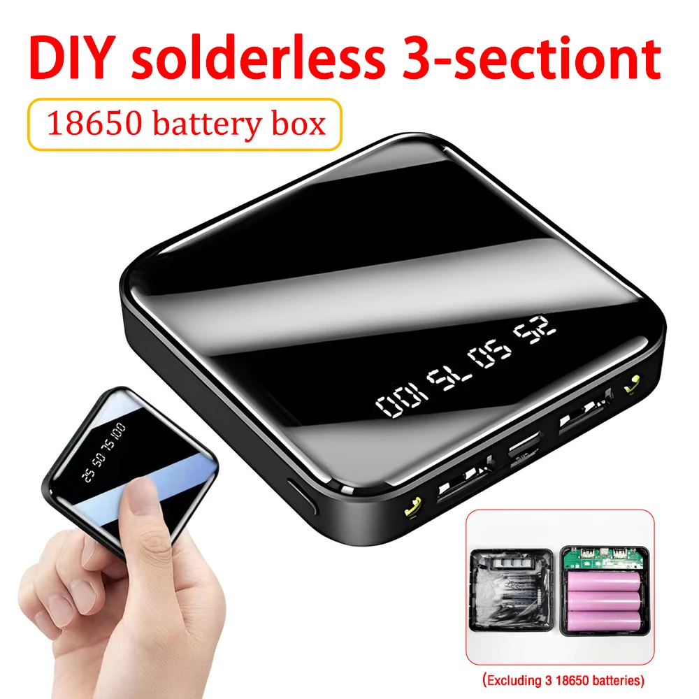Custodia per batteria portatile 3PCS 18650 Indicatore di livello della batteria LED di alimentazione mobile fai-da-te Uscita 5V1A con scatola batteria per torcia elettrica - immagine 6