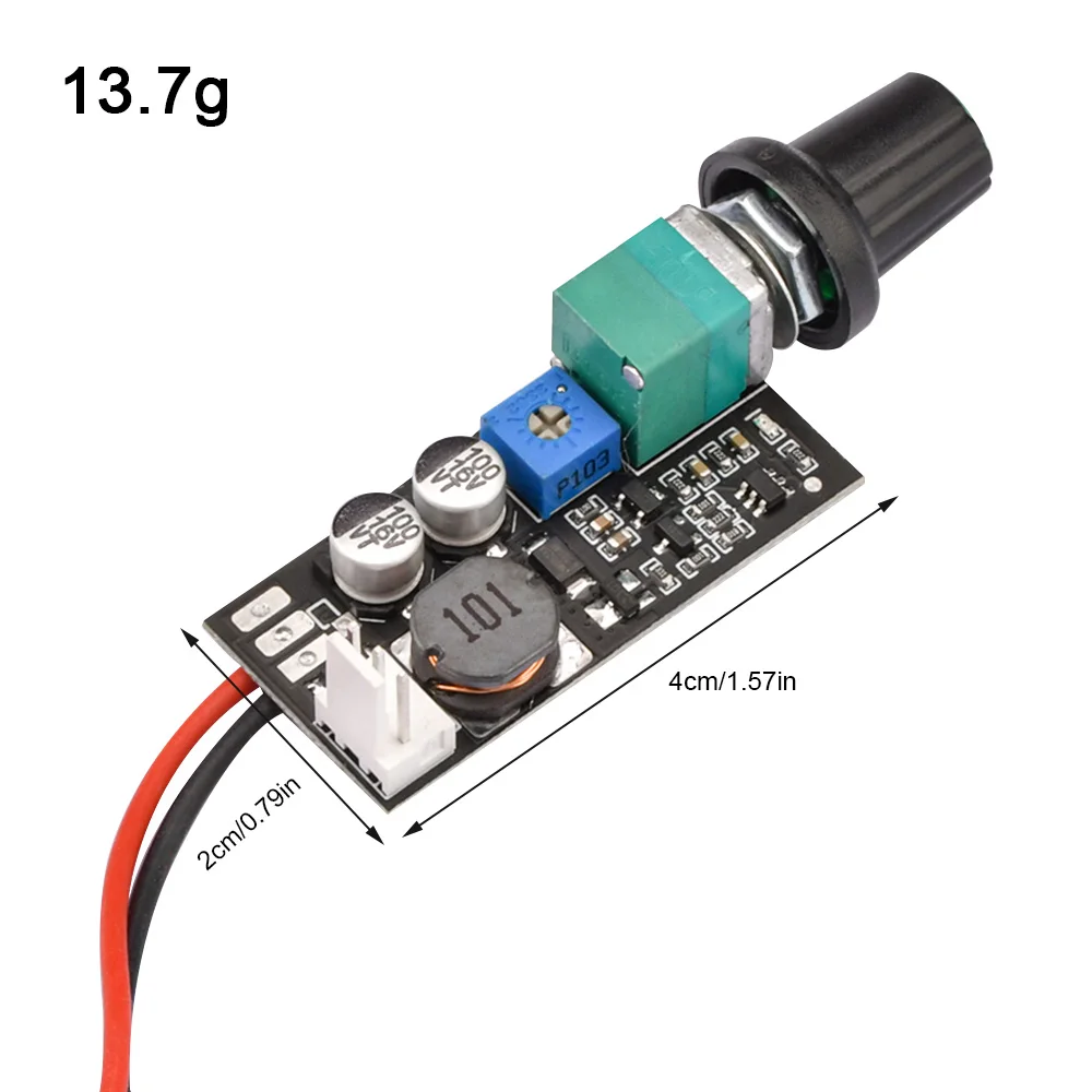 DC 5-12V 1A PWM 2-3 Wire Fan Speed Controller Electrical Equipment Governor Noise Reduction Module With Knob Switch