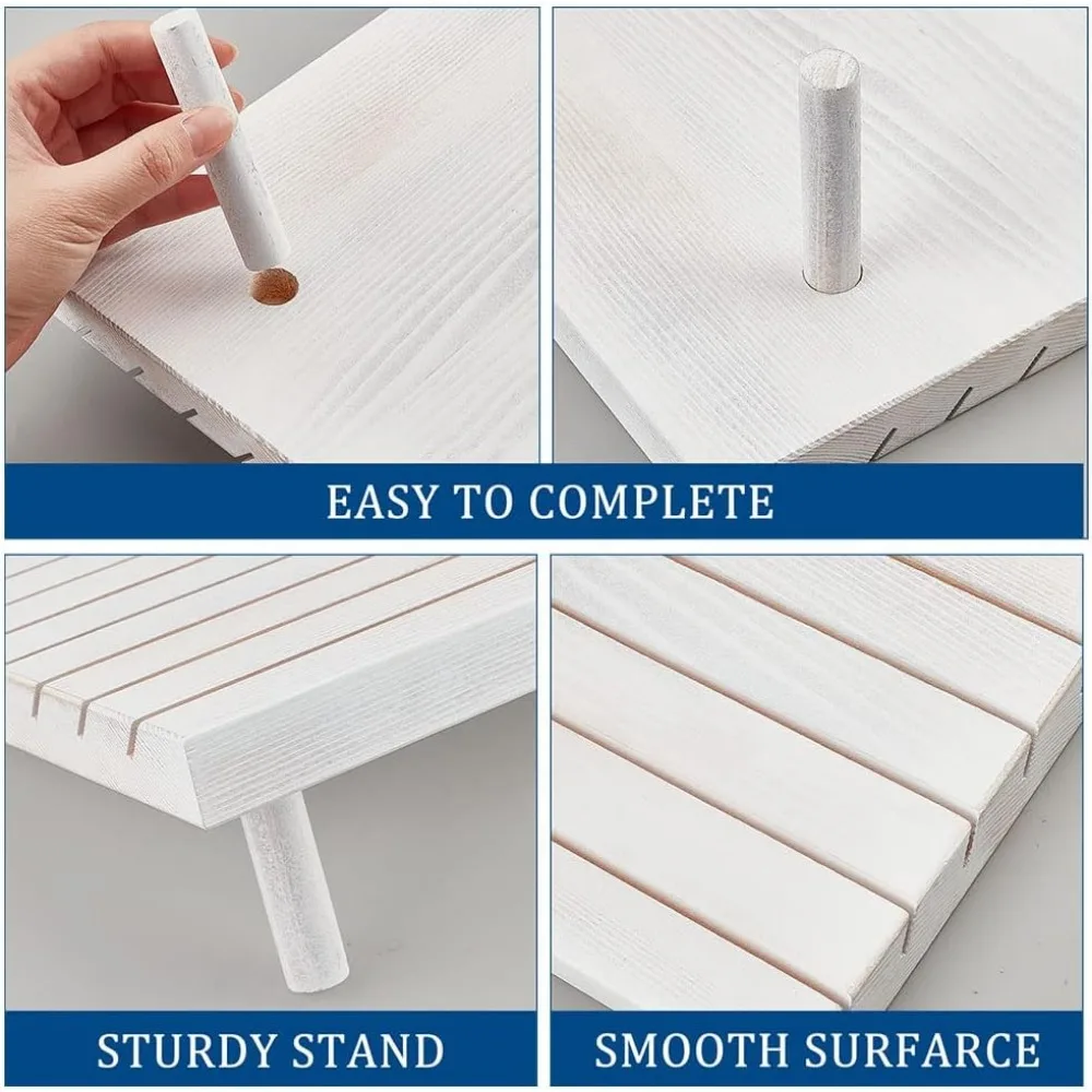 Jewelry Box Wood Earring Card Holder with 2 Detachable Pegs White Jewelry Earring Display Holder Organizer for Selling 11.4&times;7.4"