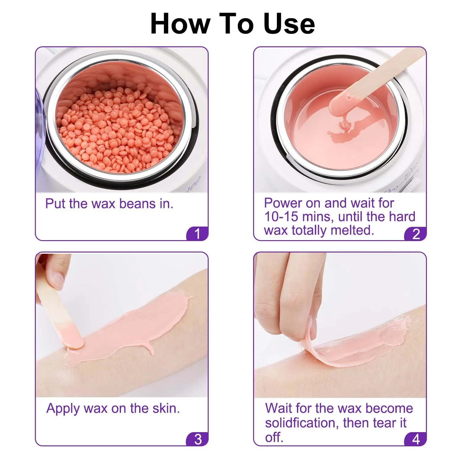 100W Adjustable temperature Wax heater Rapid heating Easy to clean Use on the whole body Wax Melting Furnace Epilator 5