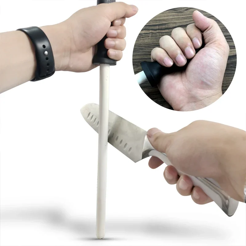 Musats 6 inch Ceramic Sharpening Rod knife sharpener ABS Handle Honing for Knives Sharpening steel,knife sharpener