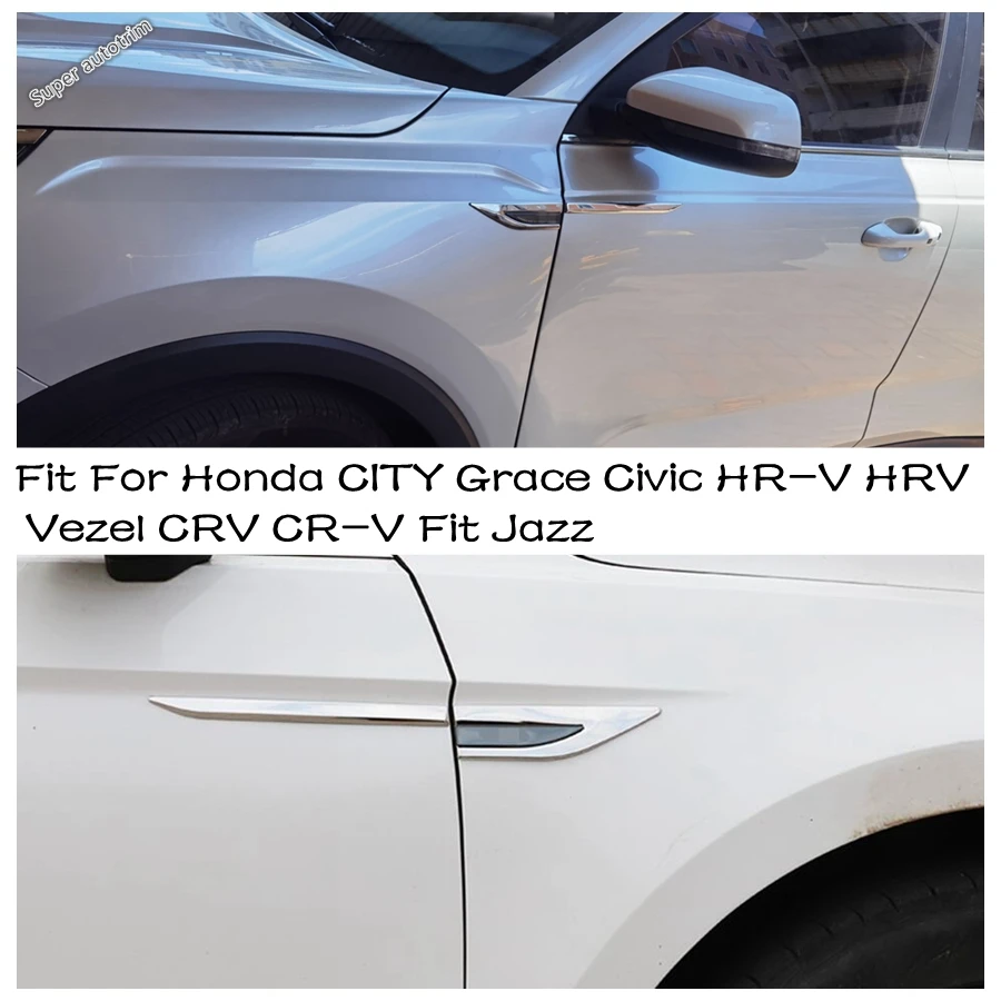 

Black Leaf Board Decor Side Air Vent Fender Cover Trim Universal For Honda CITY Grace Civic HR-V HRV Vezel CRV CR-V Fit Jazz