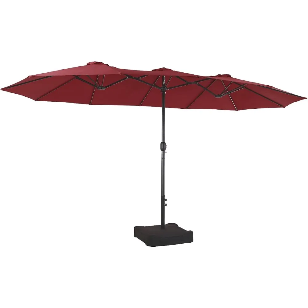 

Garden Parasol holder15ft Patio Umbrella Double-Sided Outdoor Market Extra Large Umbrella with Crank, Umbrella Base Included