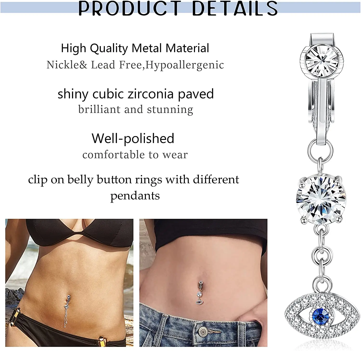 Fake Belly Button Piercing Clip | Fake Belly Button Piercing Long - Fake  Belly - Aliexpress