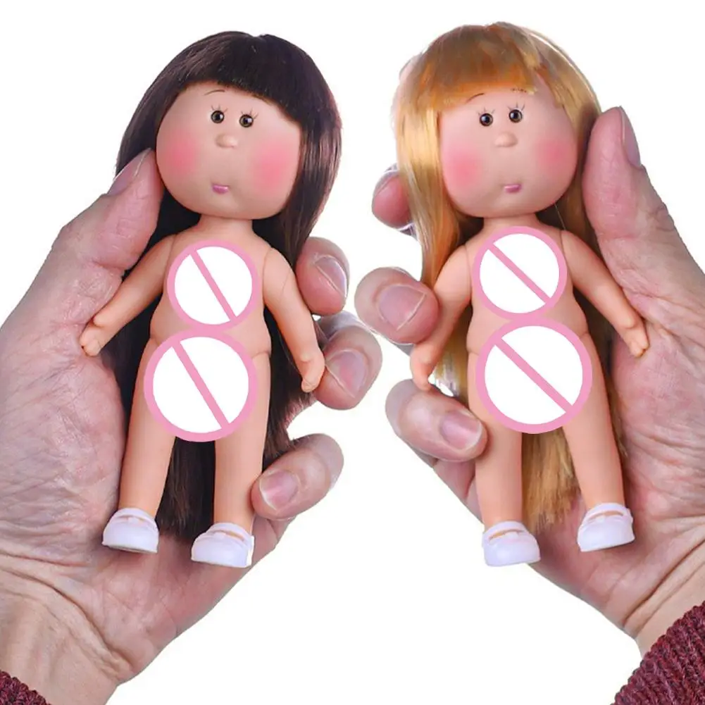 14cm 미니 감자 인형 5개 관절 가동 DIY 비닐 귀여운 인형 장난감 곱슬머리 14cm 콩눈 비닐 인형 어두운 피부 드레스업 인형 장난감