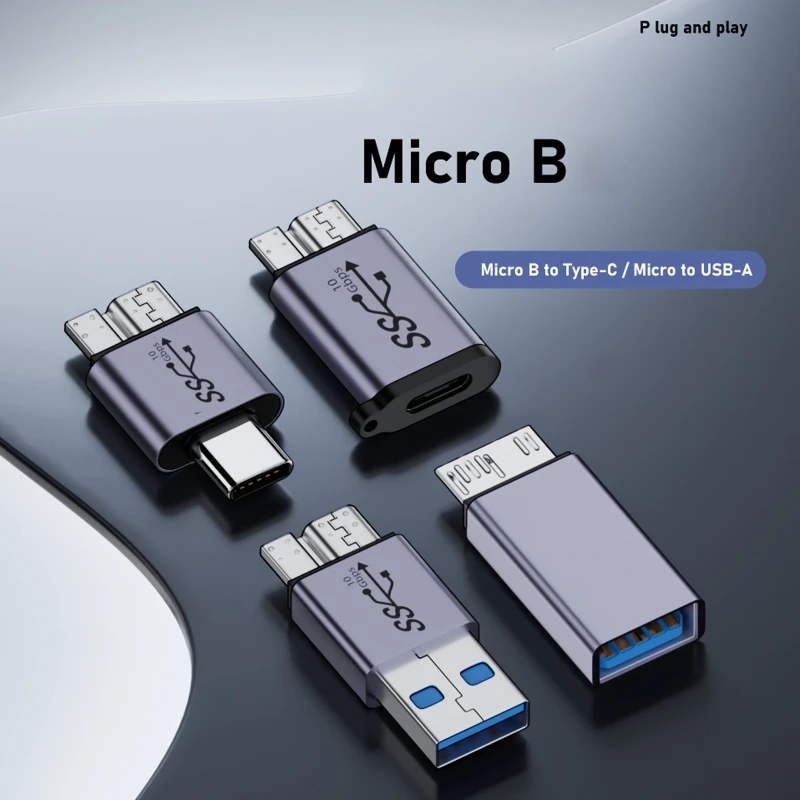 High-Speed USB-C to MicroB Data and Charging Cable Adapter