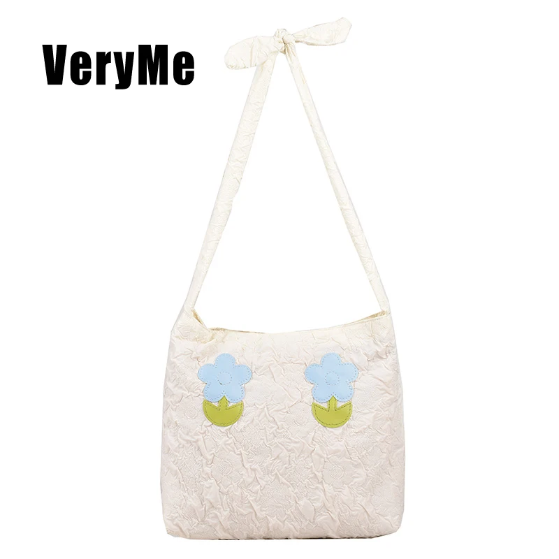 VeryMe Fashion Simple Large Capacity Crossbody Bag Women's Summer Shoulder Shopping Pack Solid Color Female Handbags bolso mujer