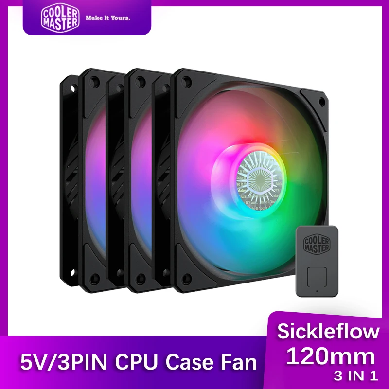 Cooler Master Sickleflow Argb 3in1 120mm Computer Case Fan Rgb 5v/3pin