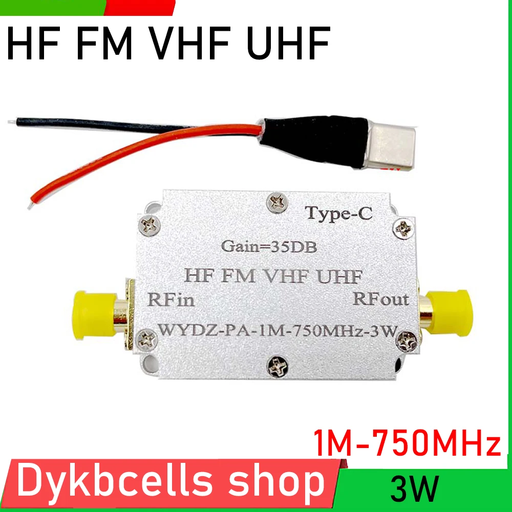 

1M-750MHZ 3W HF VHF UHF FM-передатчик широкополосный Радиочастотный усилитель для любительской радиолюбительской рации короткого радиуса дистанционного управления 433M 315M