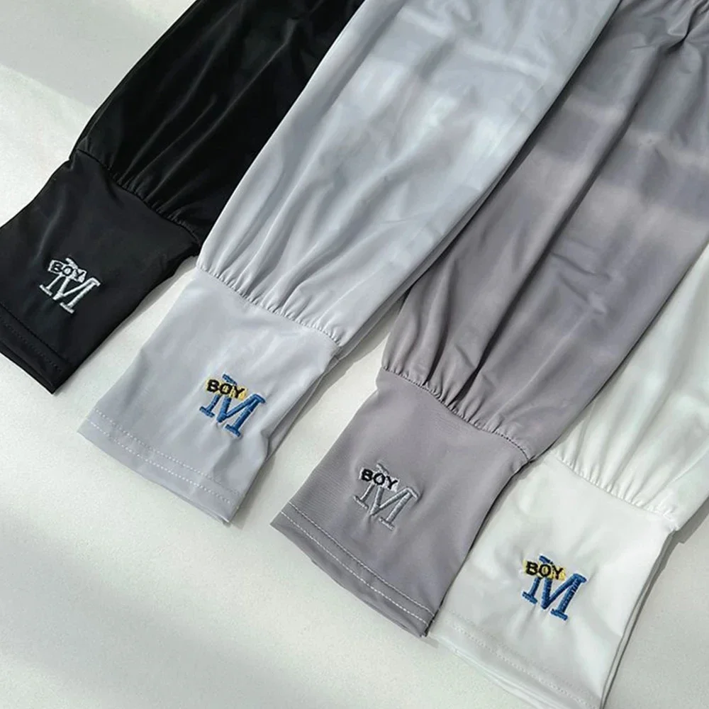 Mens Ice Arm Sleeves Sunscreen Elastic Driving Gloves Outdoor UV Protection Arm Cover 1 Pair