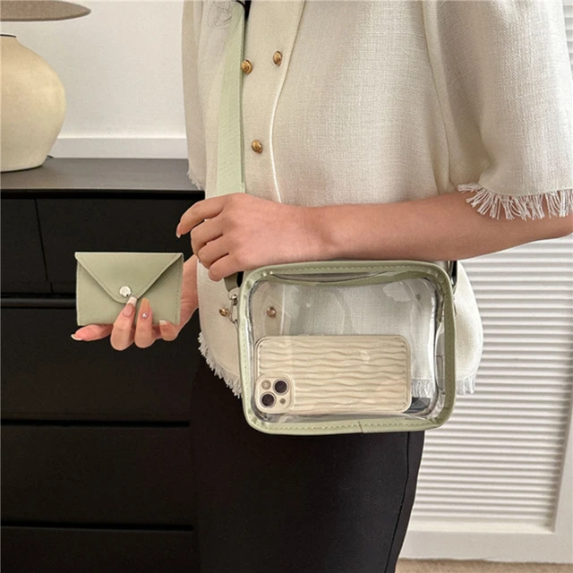 여름 필수품에 스타일을 더하는 다목적 여성용 투명 지갑 크로스바디 비치 백