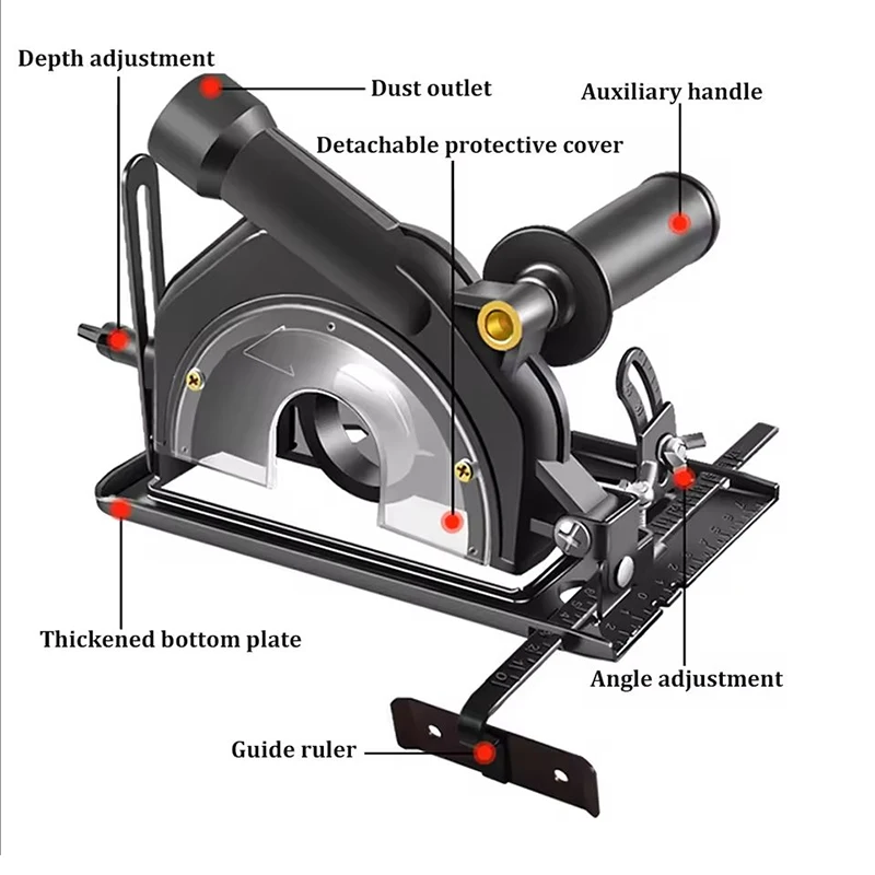 Hander Stand Convert Cutting Machine Base Woodworking Table for Angle Grinders 100-125 With Dust Cover 45&deg; Adjustable