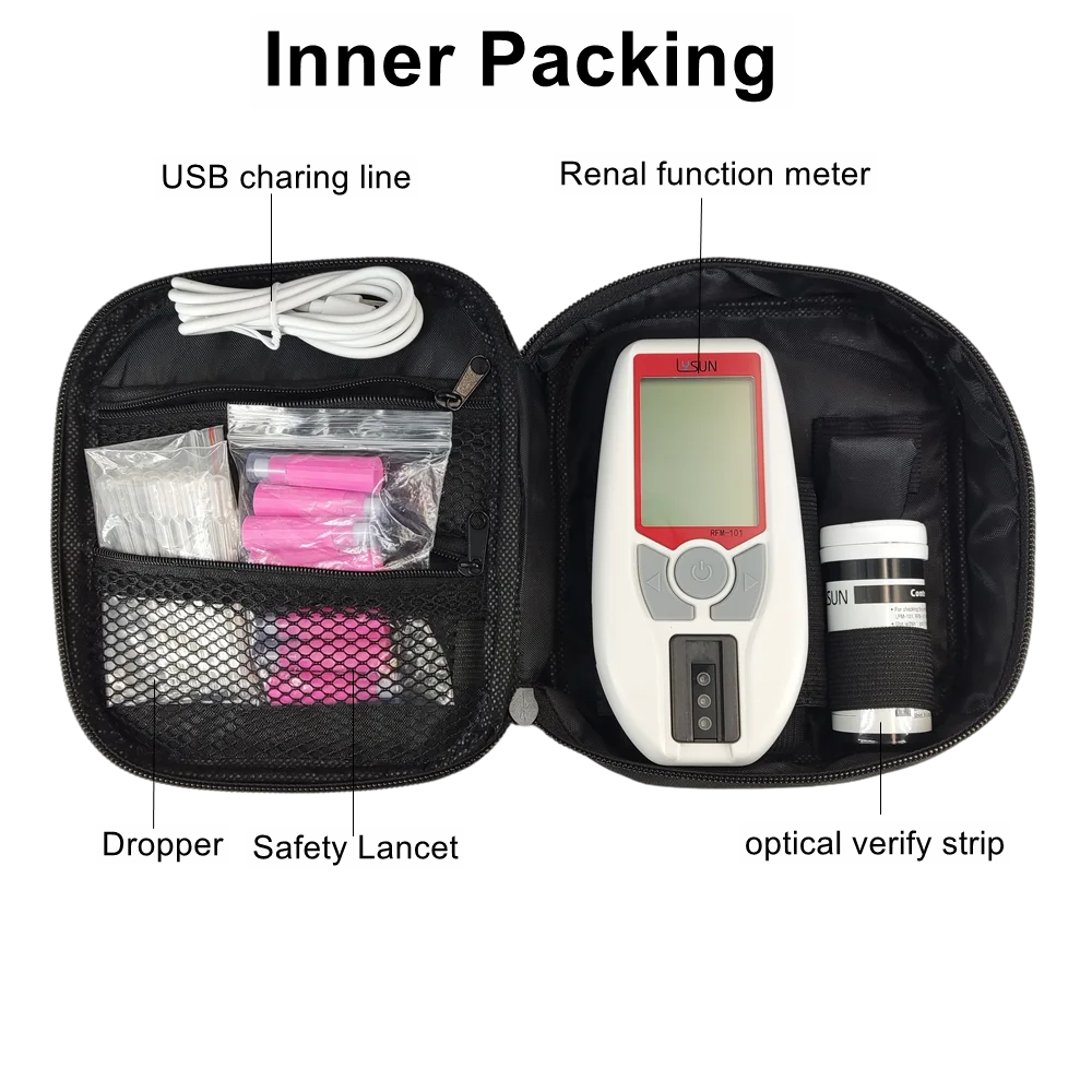 3 IN 1 Renal Function Analysis Meter Rapid Test Lysun Renal Analyzer kit Creatinine Urea Uric Acid test Strips Home Care uric acid test strips
