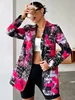 Custom Hip Hop Long Woman Suits Jacket Wholesale Oversized Streetwear Graffiti Blazers Women's Suit Office Clothing Lady Clothes 6