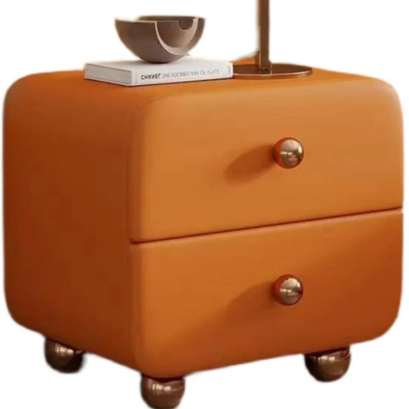 *Bedside table Small solid wood bedroom Easy installation-free household locker