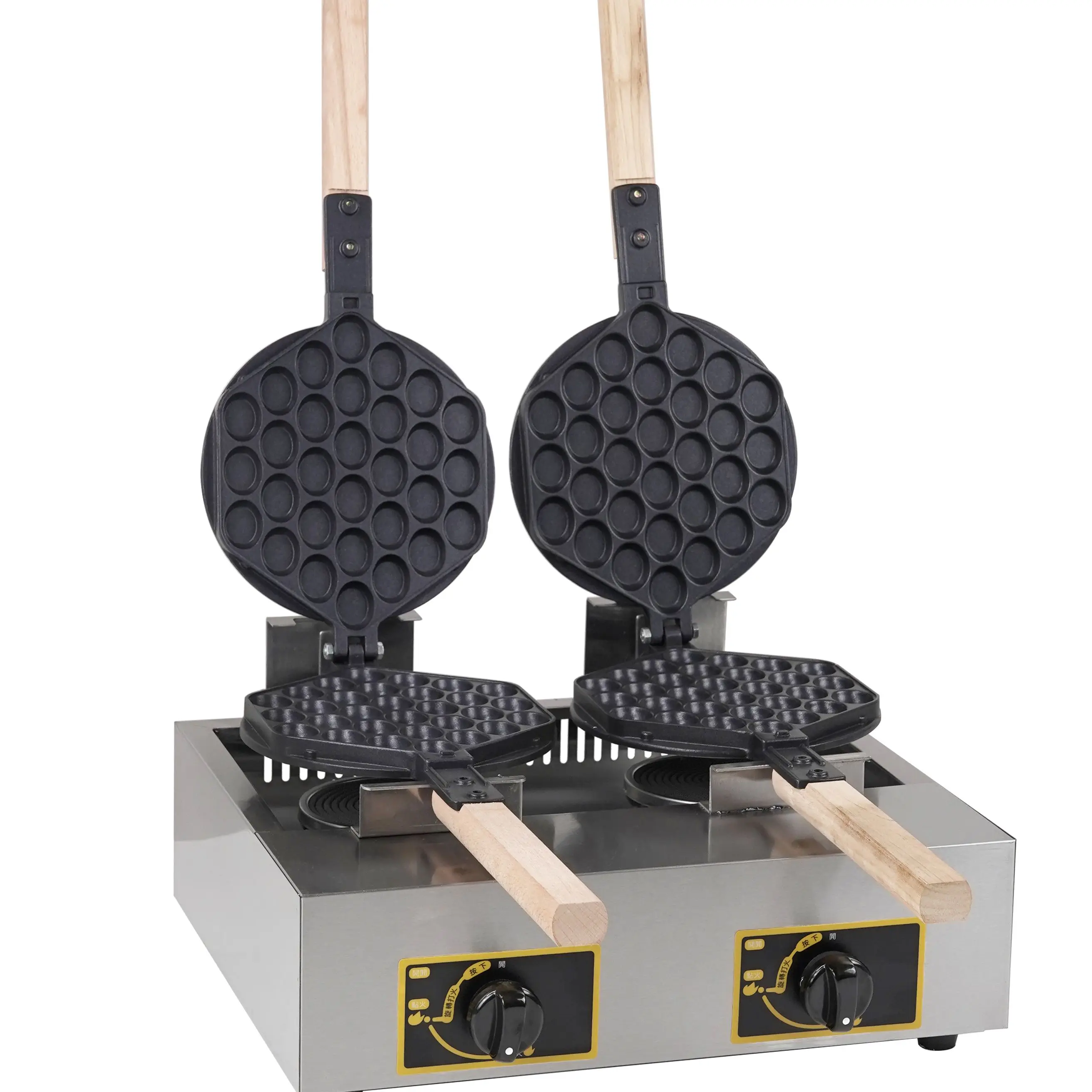 Commerciale Gas Doppia Testa Antiaderente Bubble Egg Waffle Machine Bubble Puff Cake Forno Macchine Per Torte Hong Kong Egg Waffle Maker