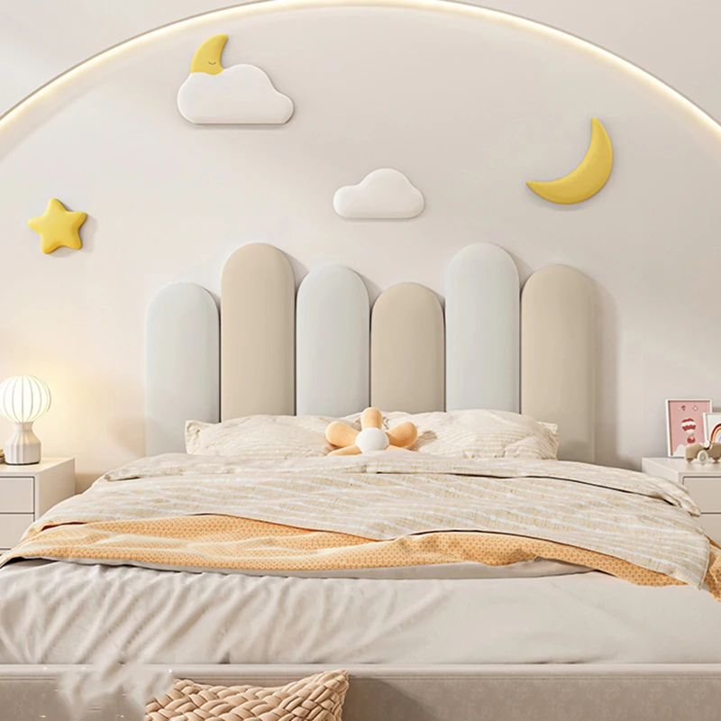 Wall Flower Sticker Headboards Thick Panel Nordic Brown Small Apartment Headboards Tatami Simple T&ecirc;tes De Lit Home Furniture