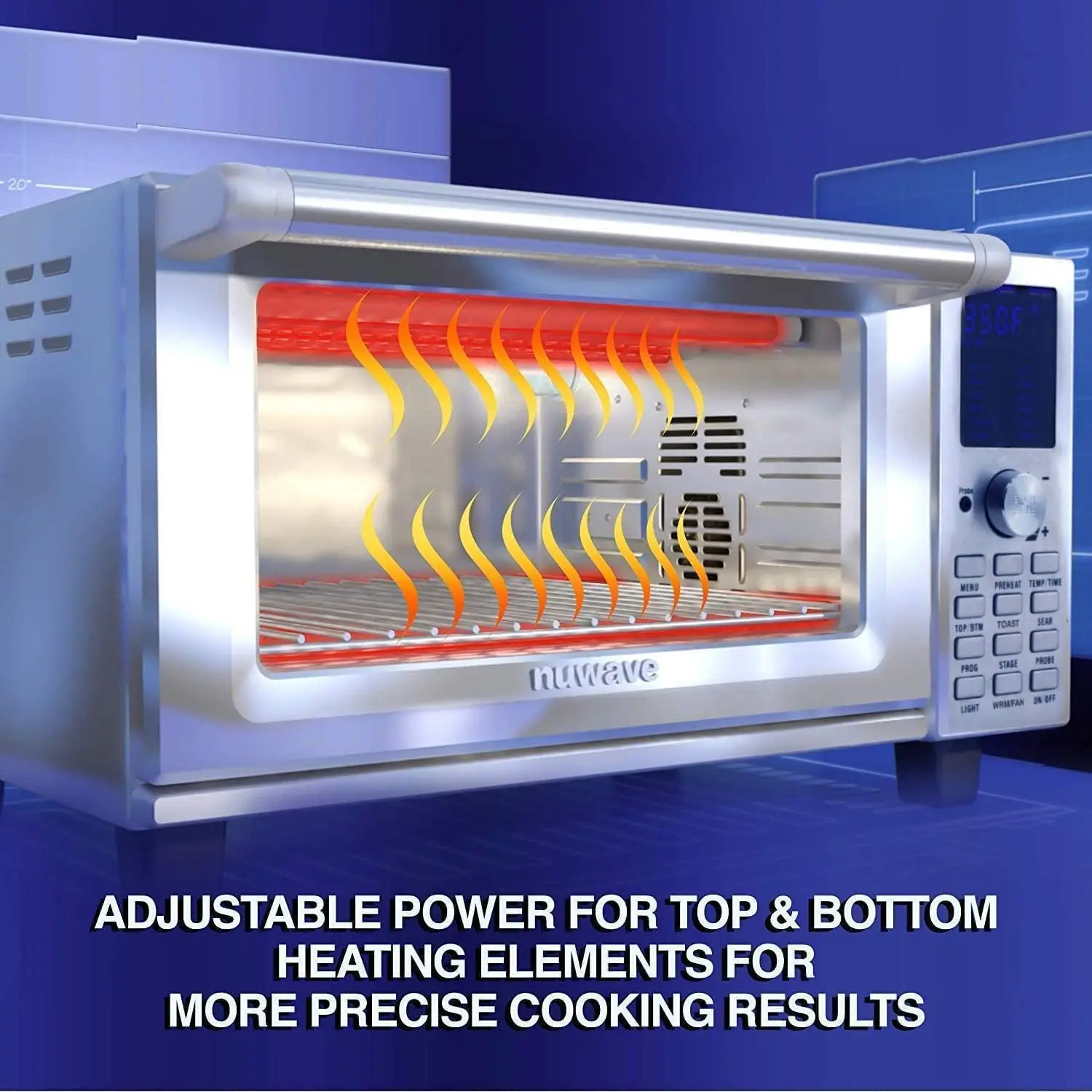 Air Fryer Toaster Smart Oven, 12-in-1 Countertop Convection, 30-QT XL Capacity, 50°-500°F Temperature Controls 3