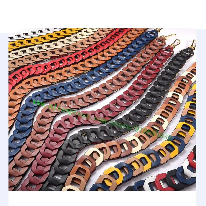 Top Real Calf Leather Chain Links Shoulder Strap For Lady Designer Handbag Women Bag Purse Carry Belt 95cm