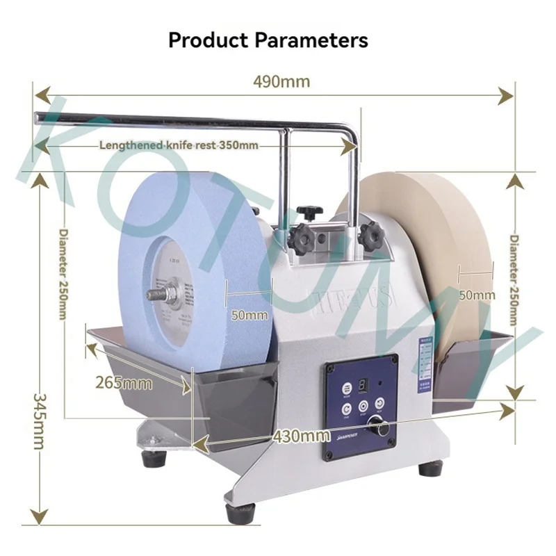 300W H10X Electric Knife Grinder Household Desktop 10 Inch Sharpener Tools Double Wheel Water-cooled Sharpener Machine