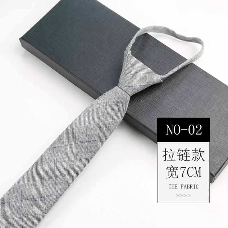 Classic British Style Plaid Cotton Self-tied Tie and Zipper Tie for Man Business Wedding Party Suit Accessories