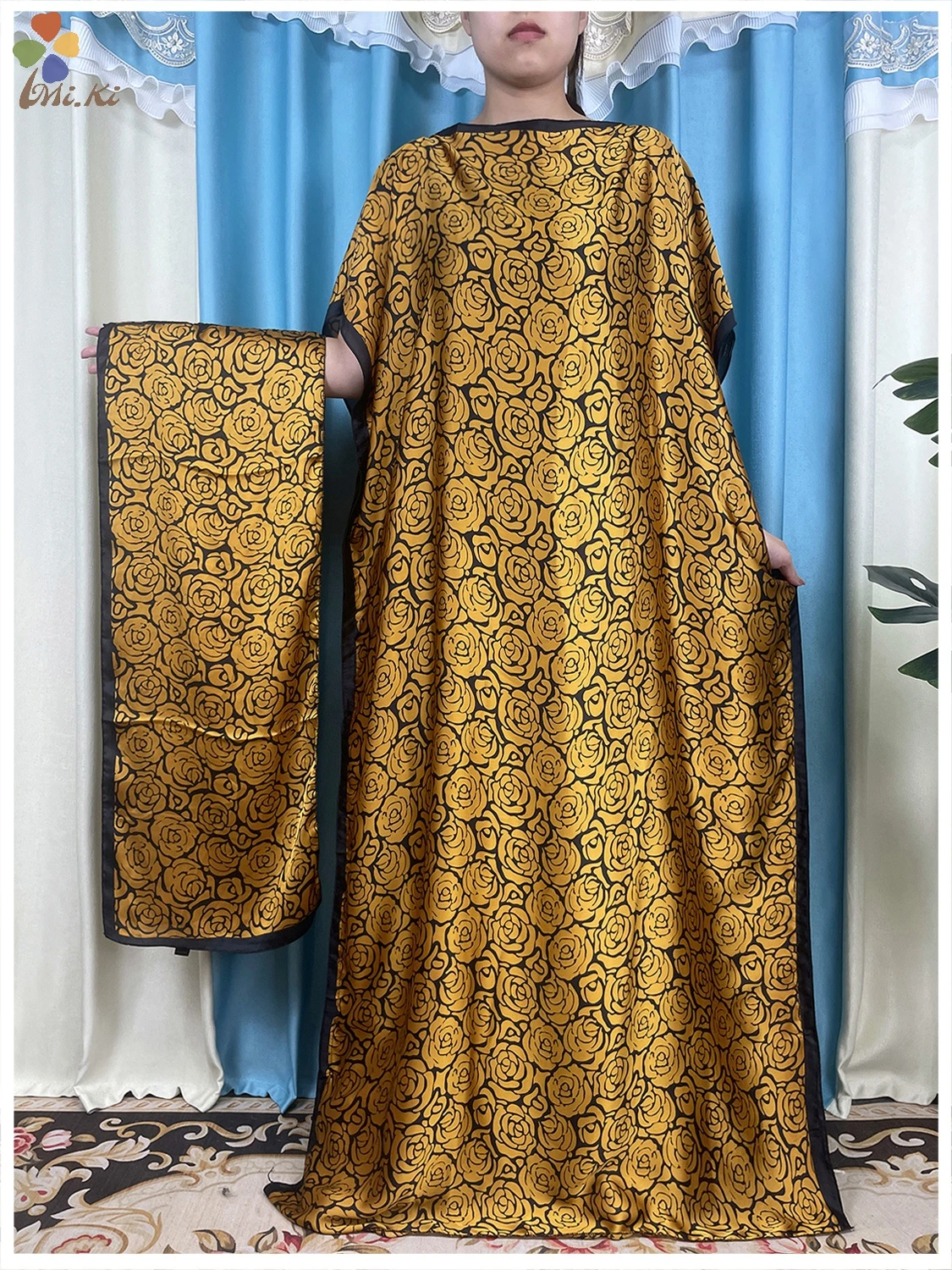

Женское шелковое платье Caftan, шелковое гладкое Платье с принтом, свободное платье, мусульманская женская вечерняя одежда, Африканское женское модное платье