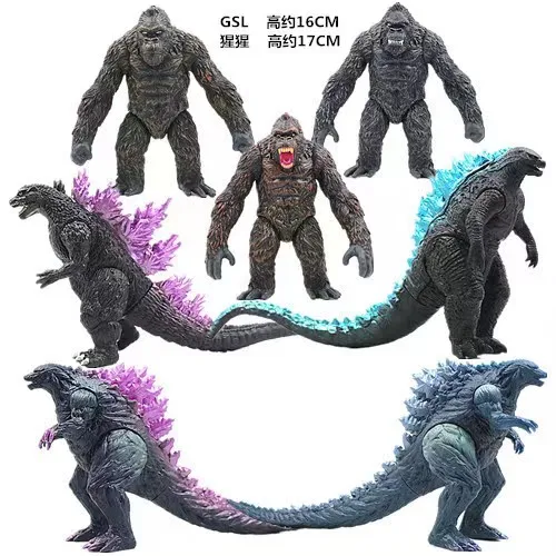 2023 New Godzilla Vs King Kong Action Anime Figurie Large Godzilla King Ghidorah Soft Glue Monster Juguetes Para Niecos Novedosos