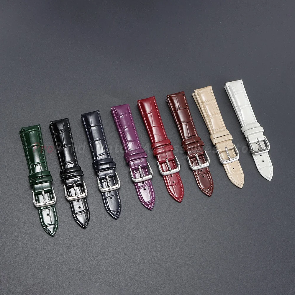 Premium Shiny Leather Watch Strap Replacement Bracelet