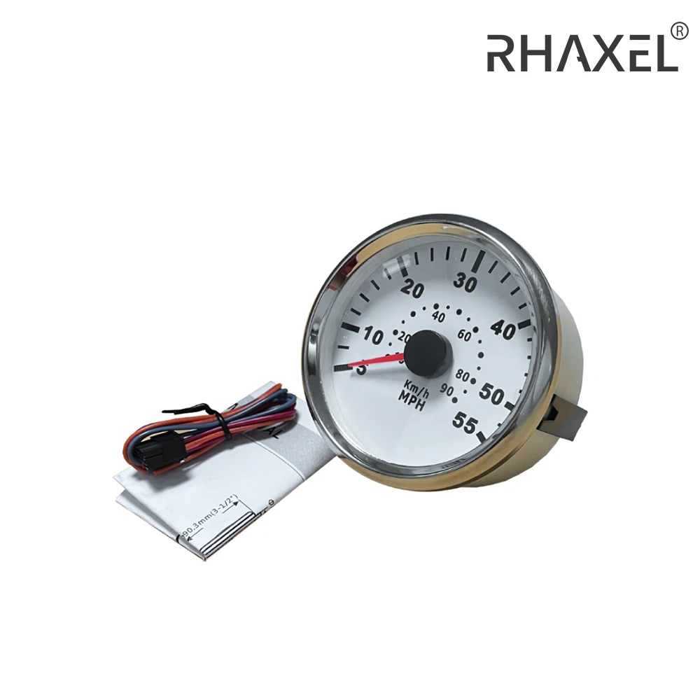 RHAXEL 보트 요트 속도계 피토 튜브 압력 신호 속도 계량기 게이지, 85mm, 0-65MPH, 0-100 KM/H 9-32V
